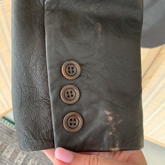 Zara man dark brown genuine leather blazer-jacket, size XL - Picture 5 of 14